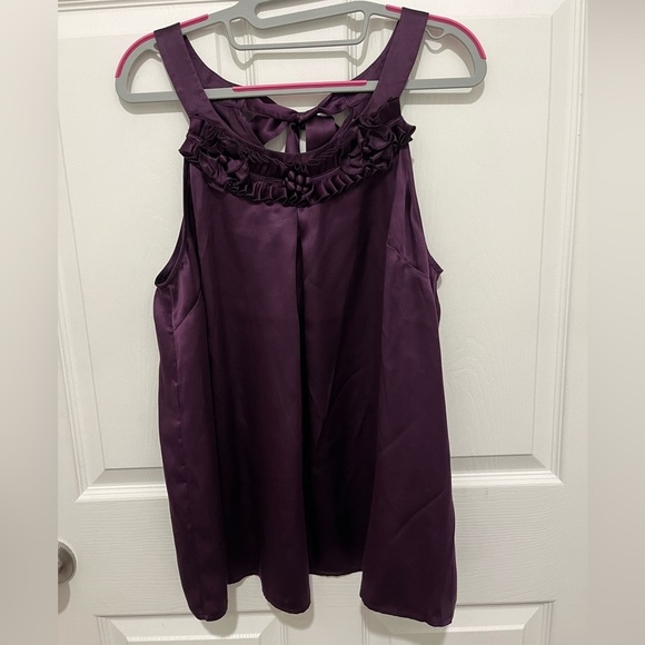KENAR Silk Purple Blouse Size L - Picture 1 of 9